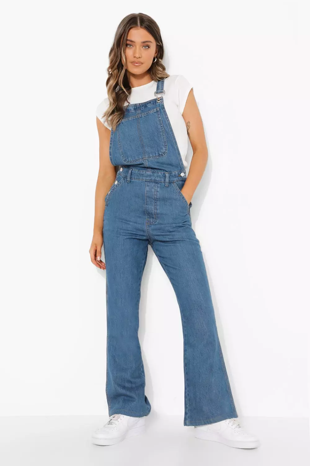 Flared dungarees hot sale